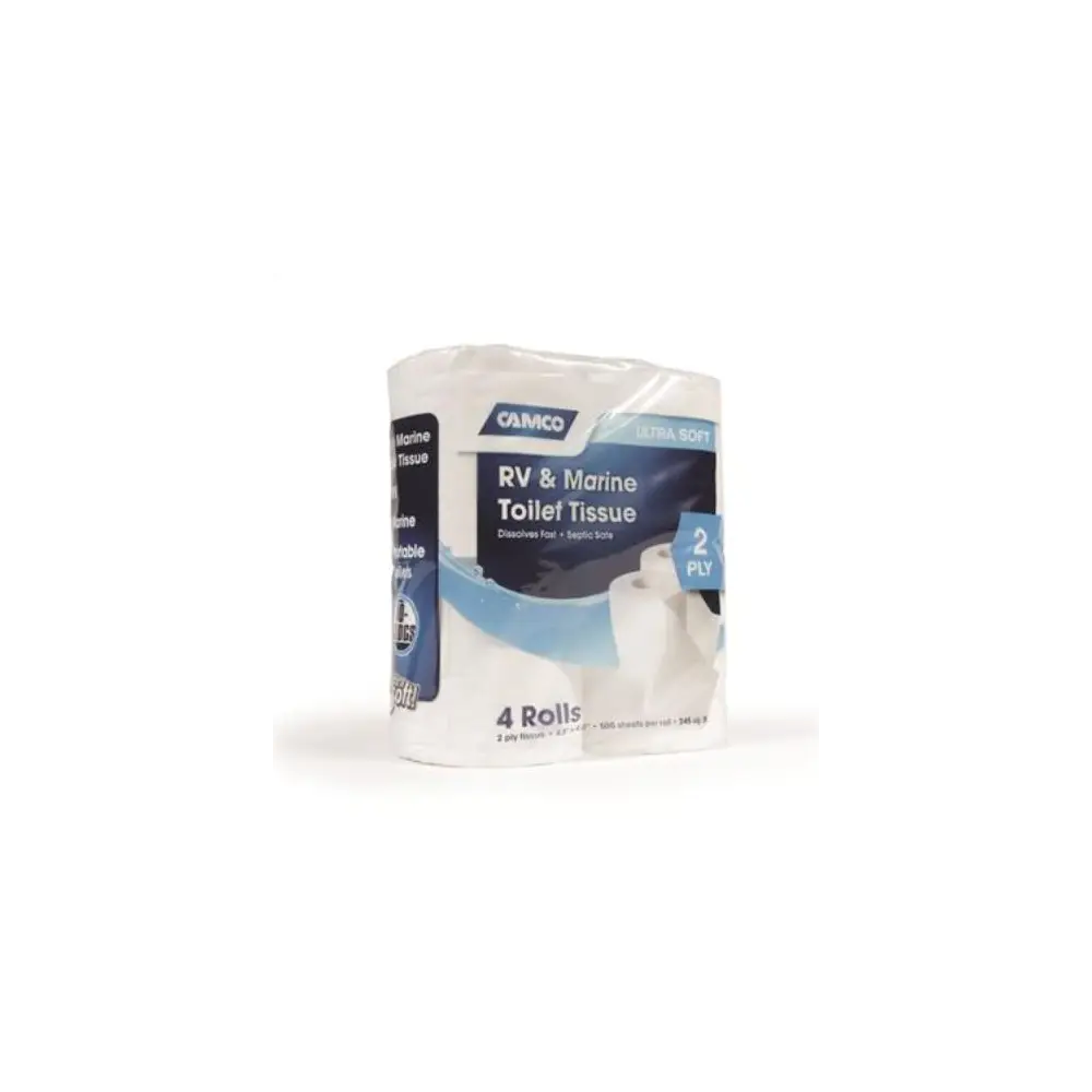 Camco Toilet Tissue - 2 Ply 4 Roll Pack - 500 Sheets - CAM40274